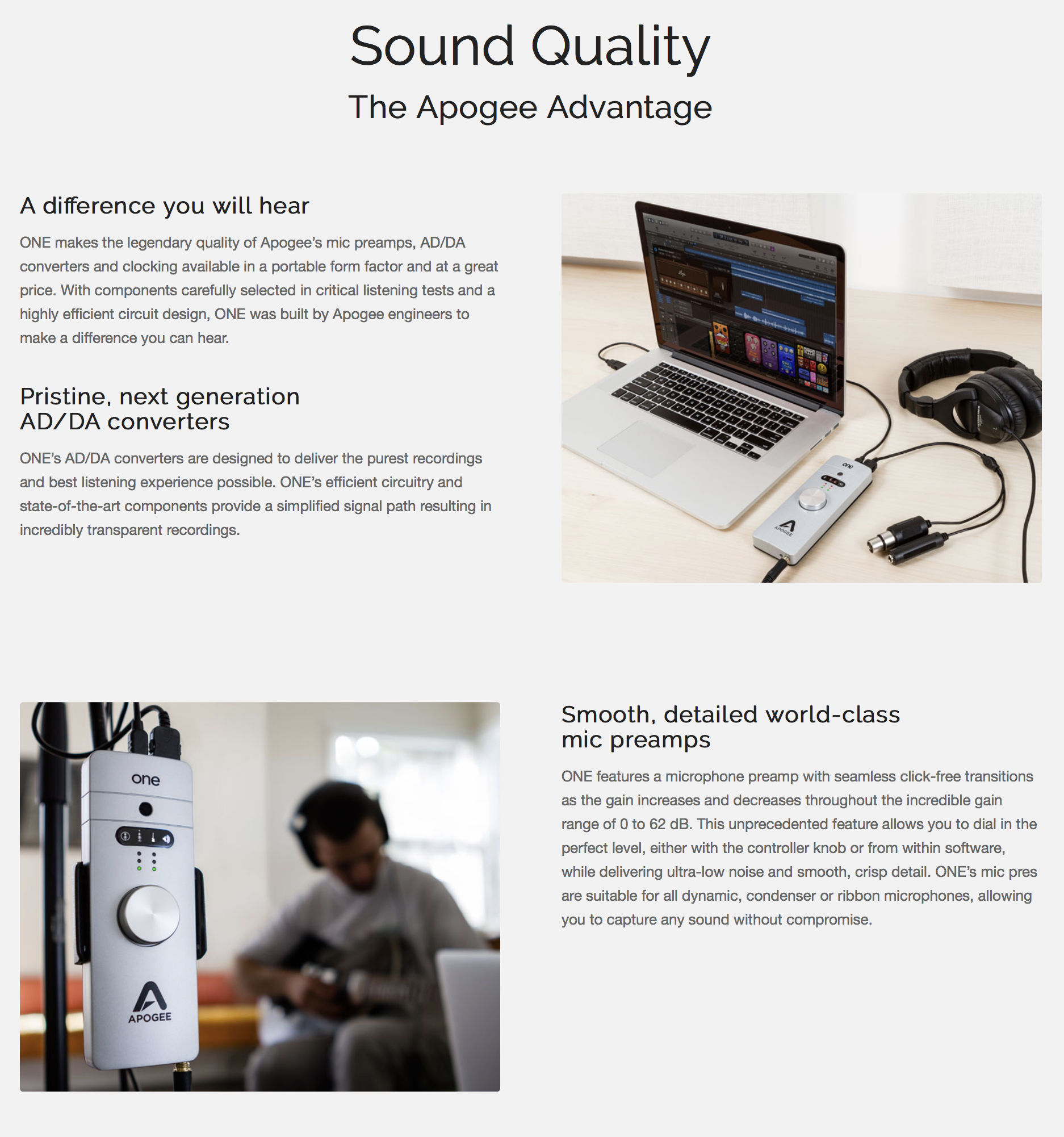 Apogee One 2 IN x 2 OUT USB Audio Interface/Microphone for Mac and